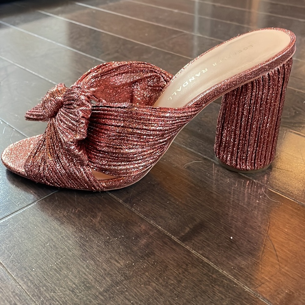 Loeffler Randall Penny Rose Pleated Bow Heel, Size 7 - Picture 11 of 16
